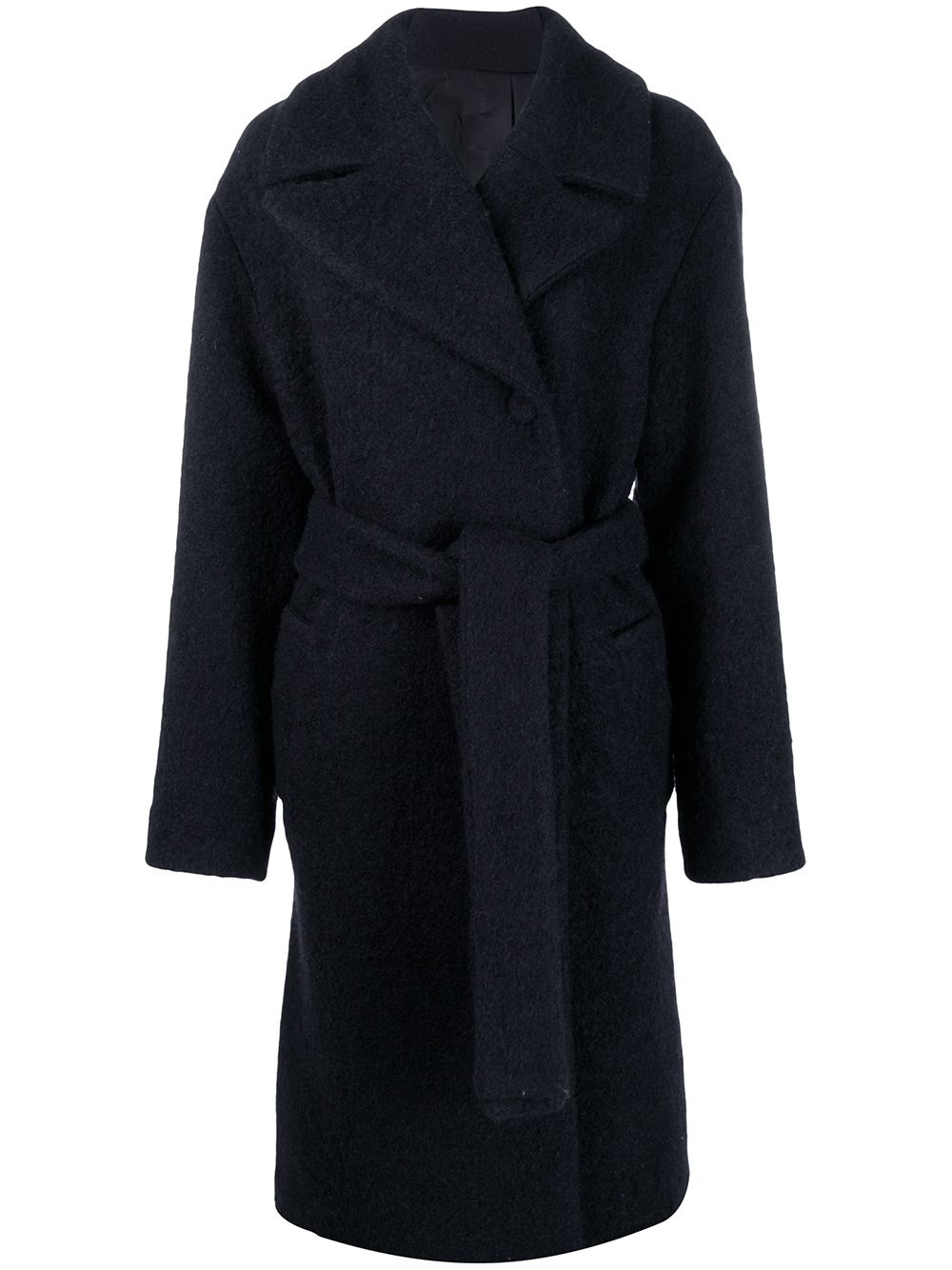 boucle belted coat - 1