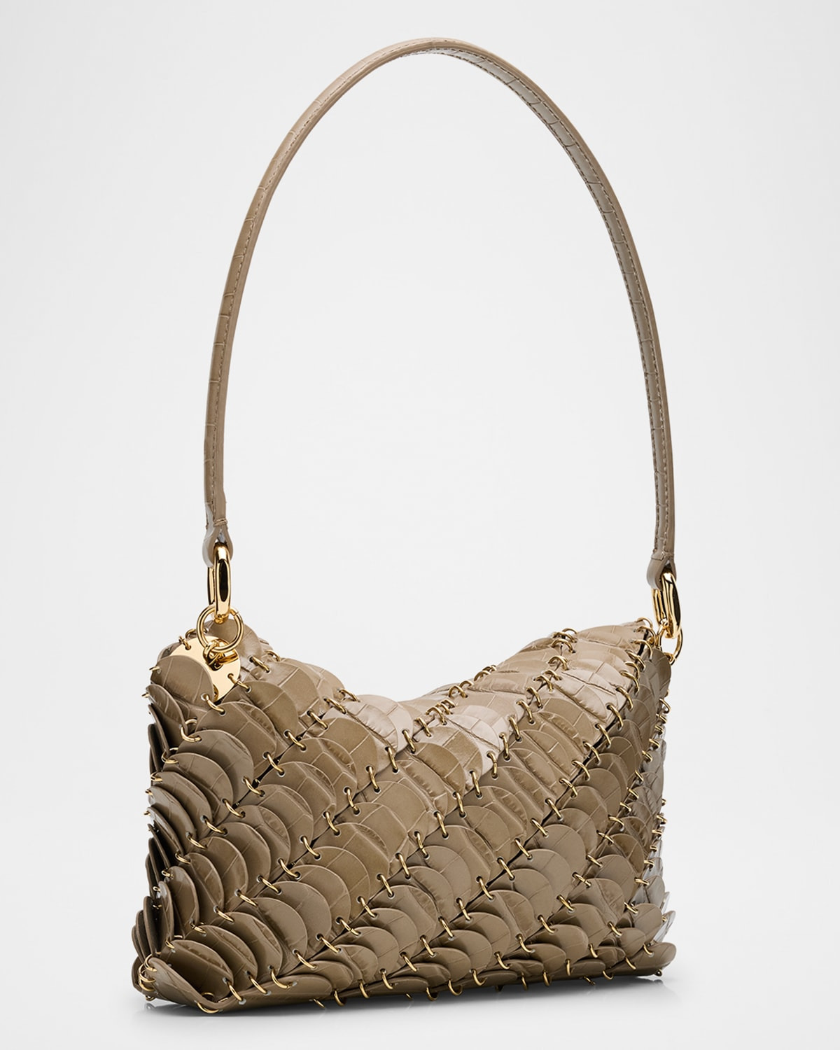 Sac a Main Croc-Embossed Disk Link Shoulder Bag - 3