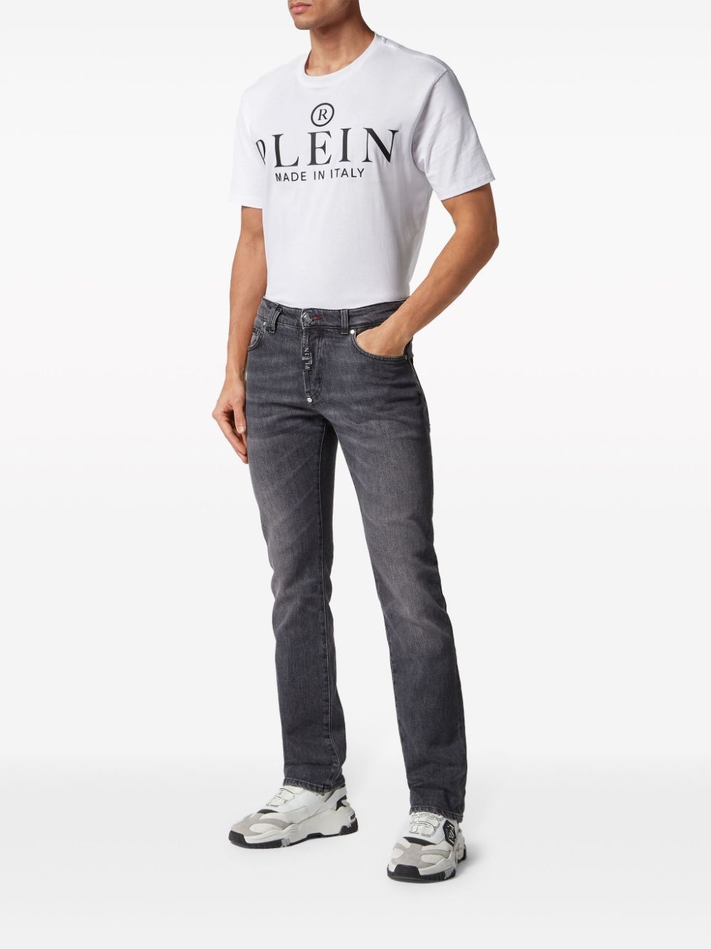 logo-patch straight-leg jeans - 2