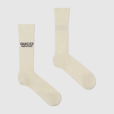 GUCCI Knit cotton socks with jacquard detail outlook