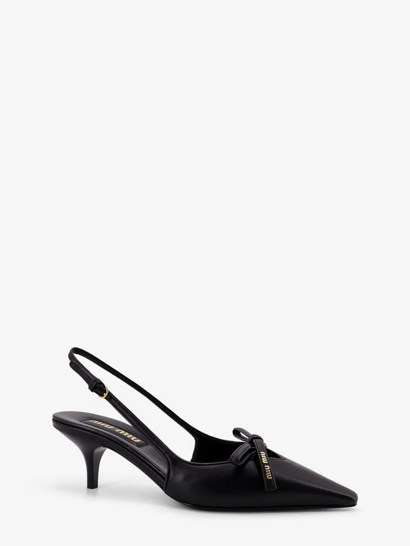 Miu Miu Leather Décolleté With Logo Bow Detail outlook