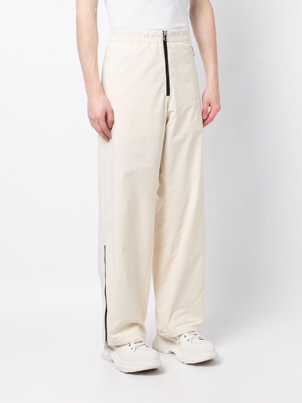 zip-detail wide-leg trousers - 3