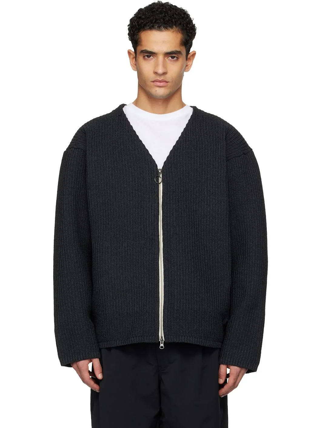 Black OOAL 5G Zip Cardigan - 1
