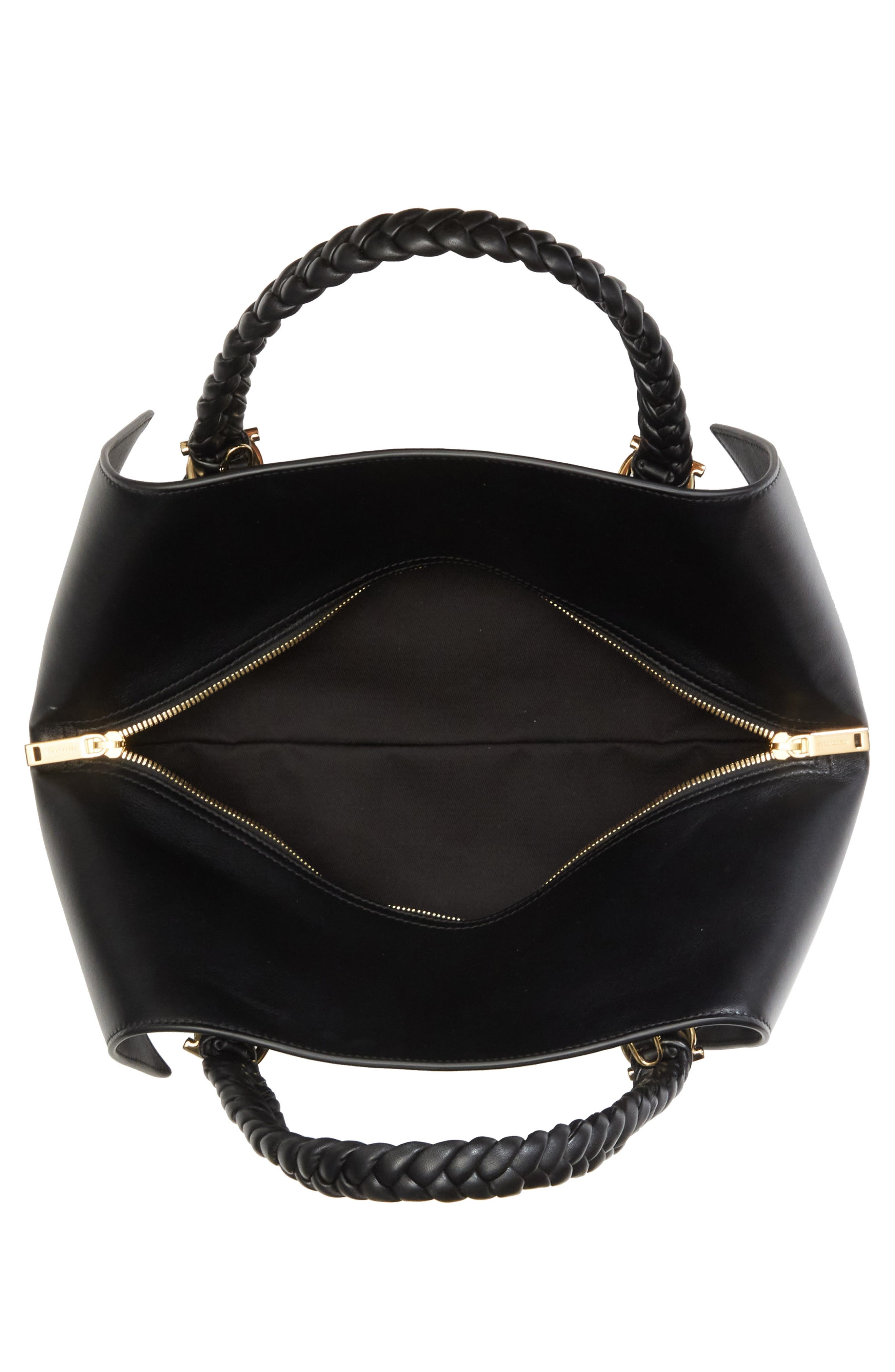 FERRAGAMO The Scarf Leather Top Handle Bag in Nero at Nordstrom - 5
