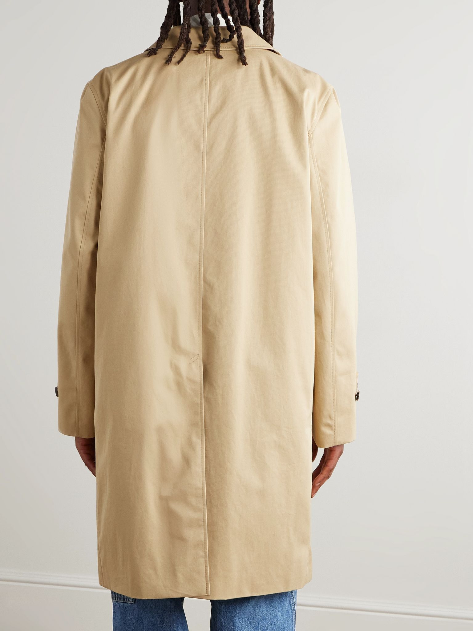Coated-Cotton Trench Coat Beige - 3