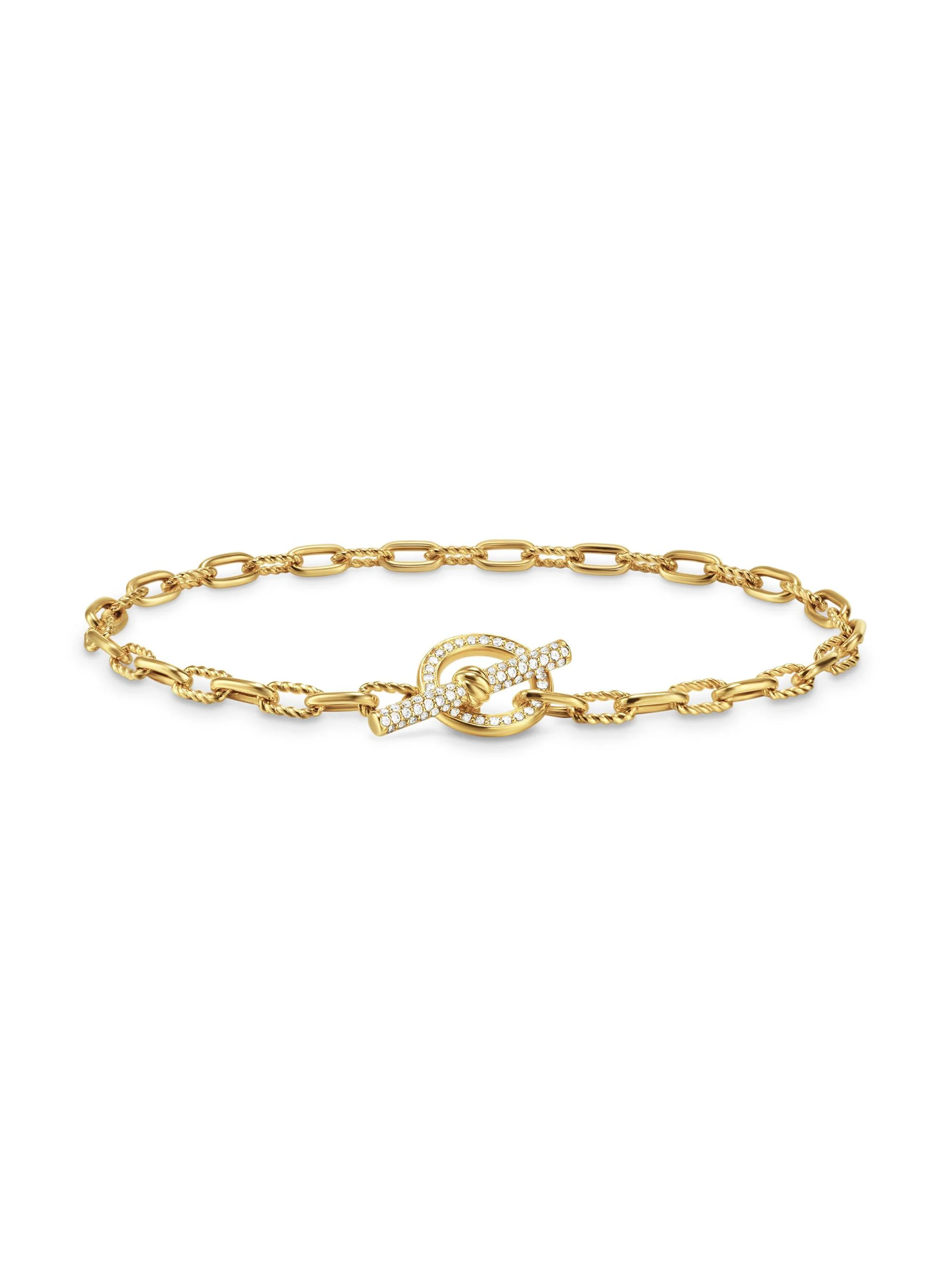Women's DY Madison Pavé Toggle Chain Bracelet in 18K Yellow Gold - Diamond - 1