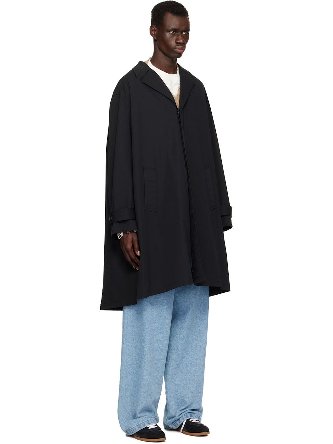 Black Twill Trench Coat - 2