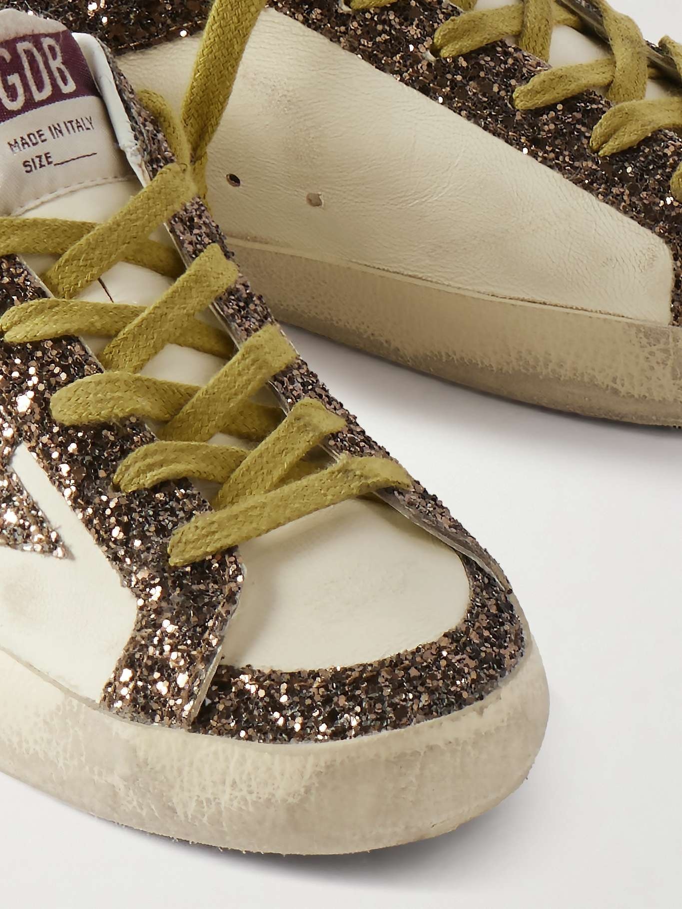 Super-Star distressed glittered leather sneakers - 4