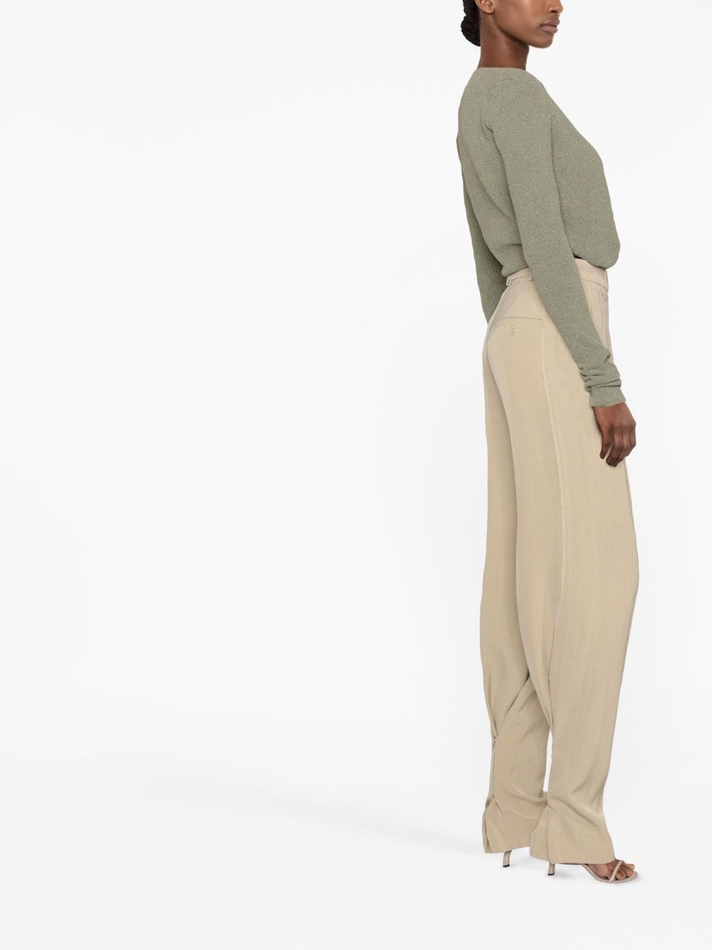 high-waisted tailored trousers - 3