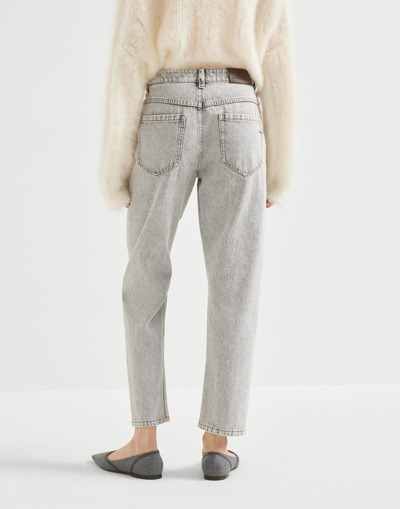 Brunello Cucinelli Authentic denim straight trousers with shiny bartack outlook