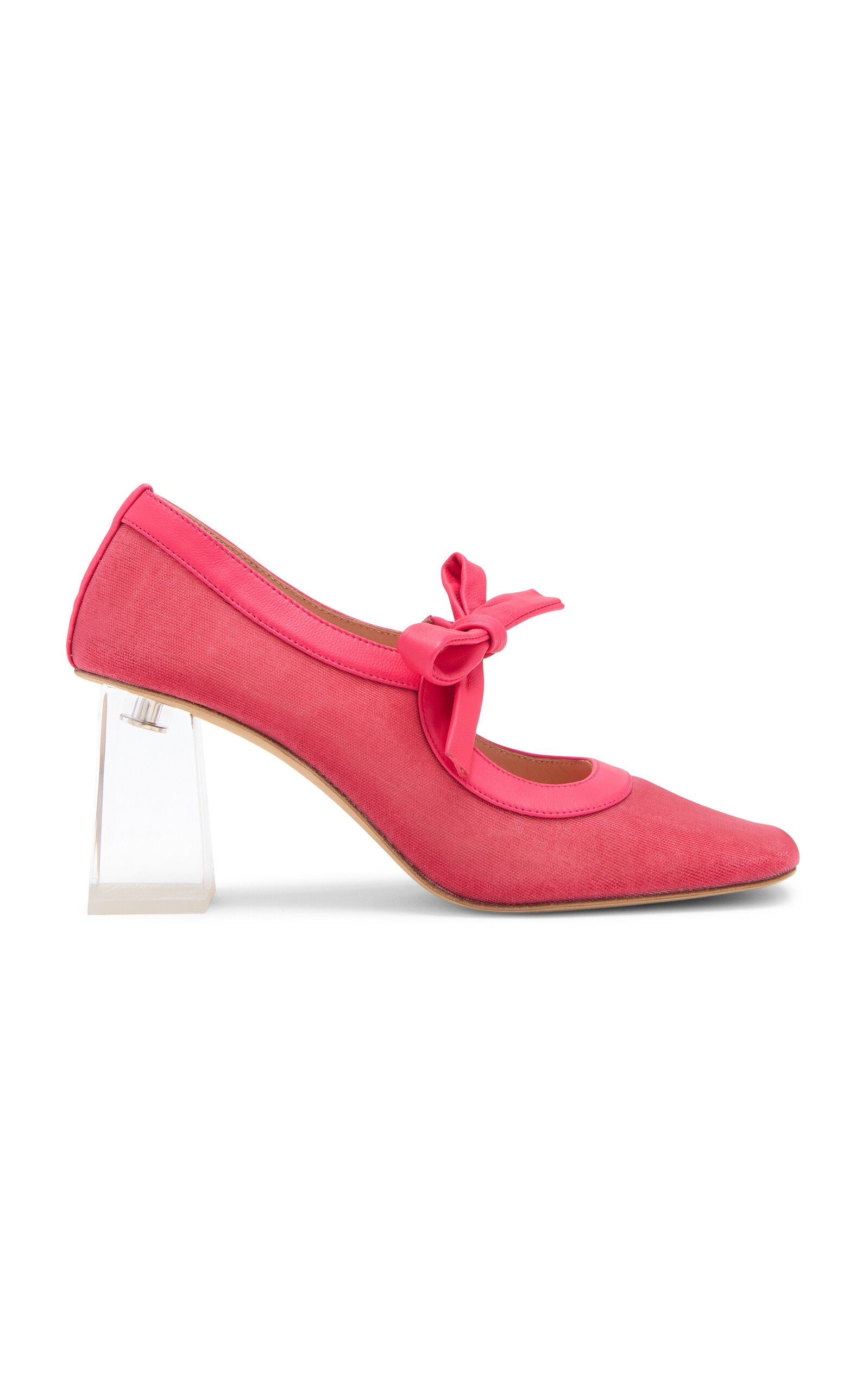 Cecily Bow-Detailed Fabric Pumps pink - 1