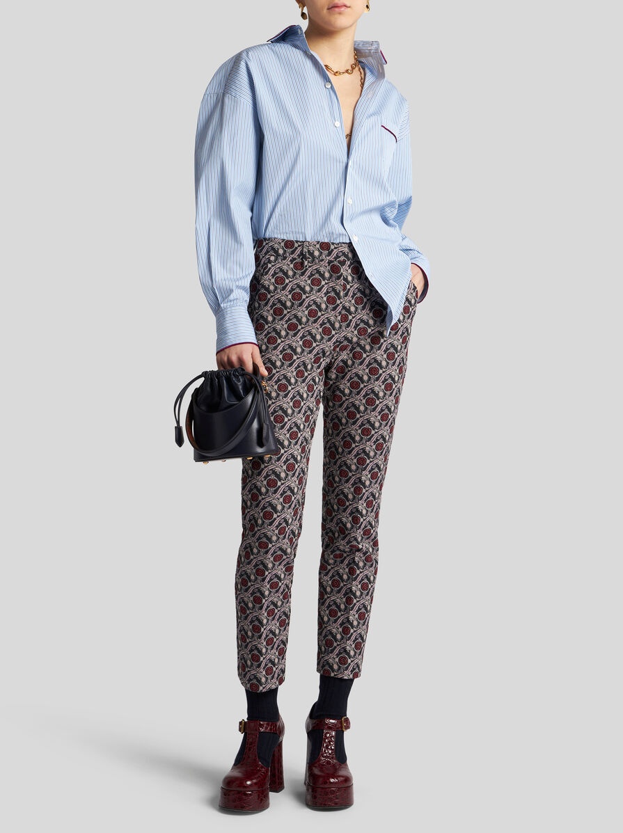 JACQUARD CIGARETTE TROUSERS - 4
