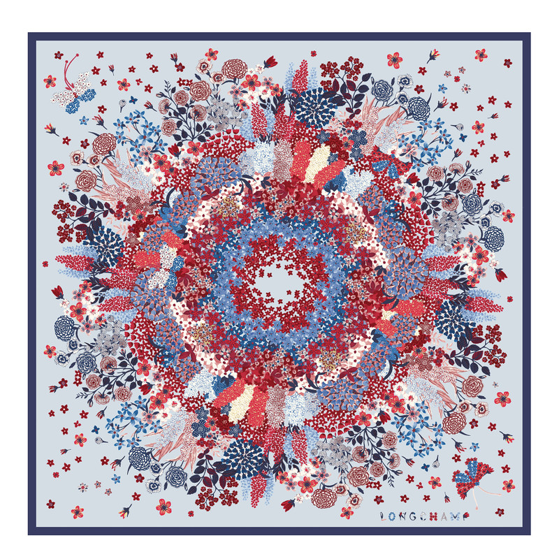 Collier de fleurs Silk scarf 90 Navy - Silk 1