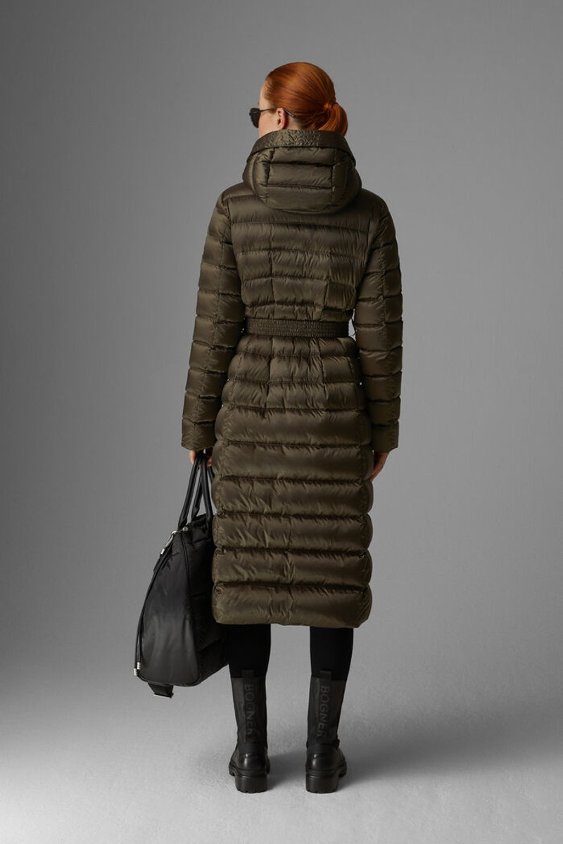 Nicole Down coat in Olive green 2