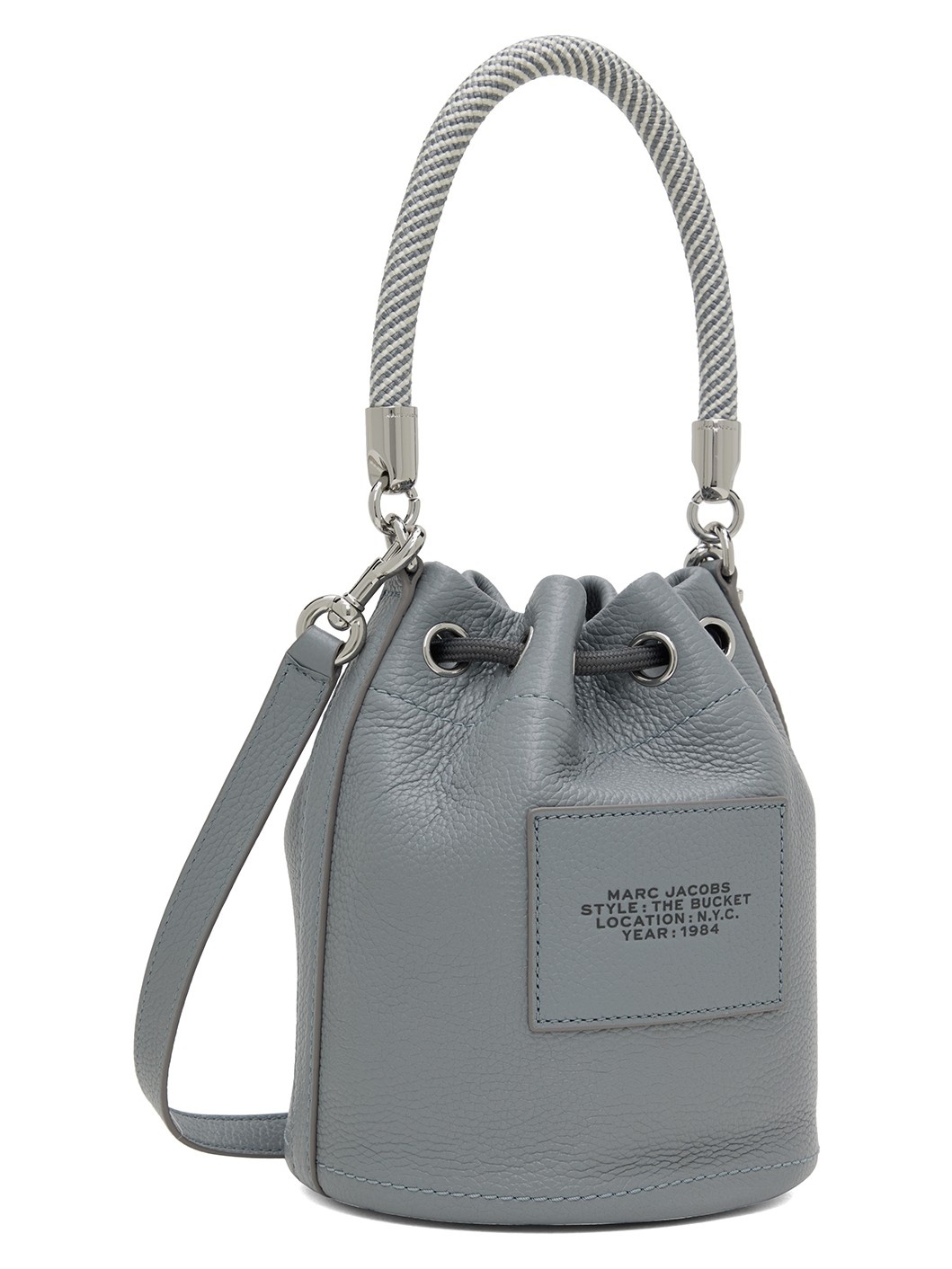 Gray 'The Leather Bucket' Bag - 3