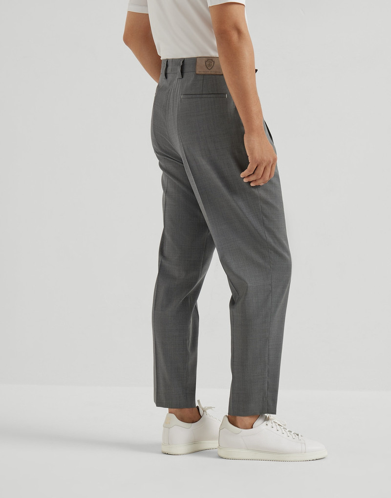 Brunello Cucinelli Virgin wool dynamic fresco trousers with tee holder outlook