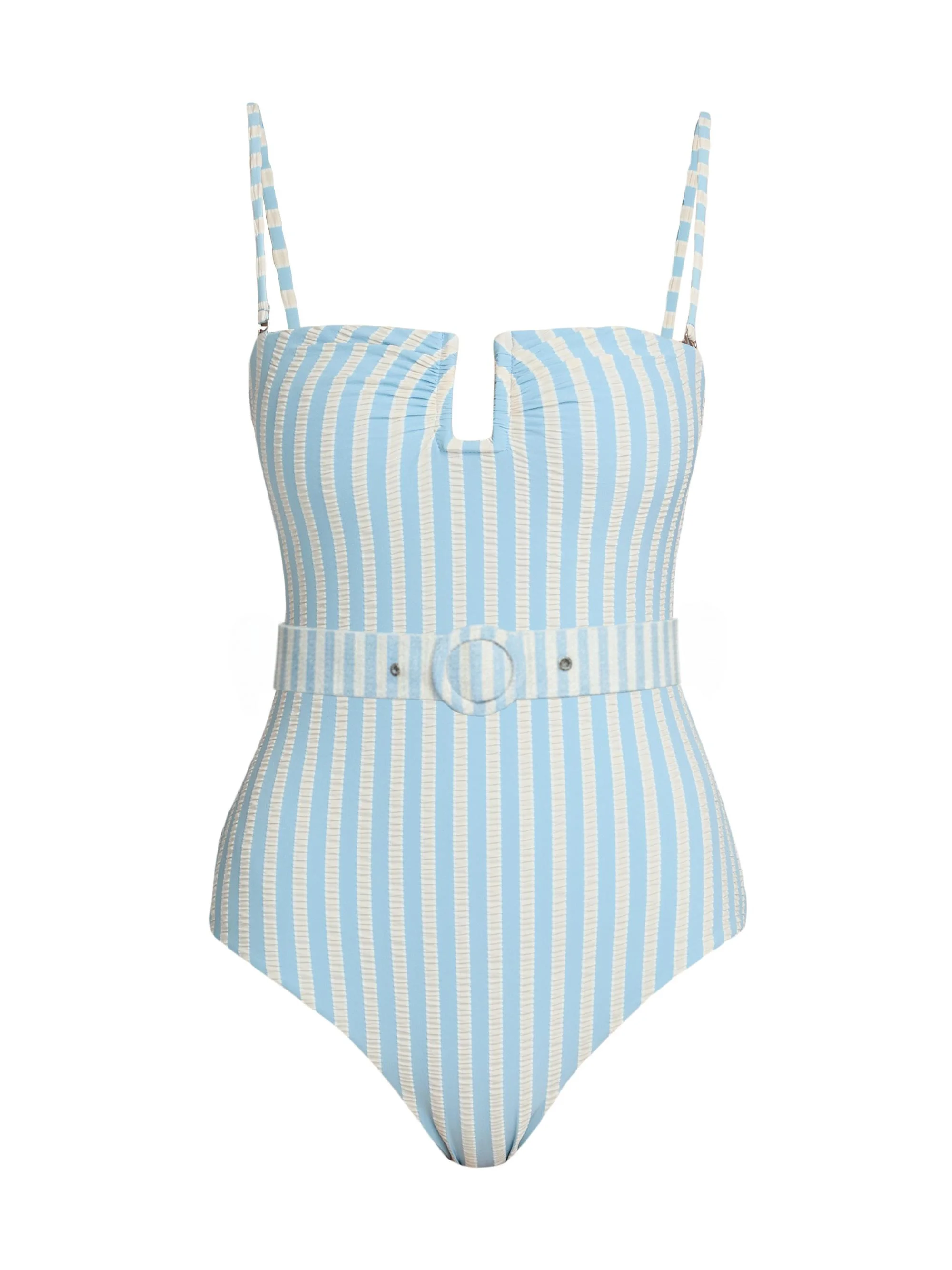 Women's Noa Striped One-Piece Swimsuit - Hydrangea Blue Stripe - 1