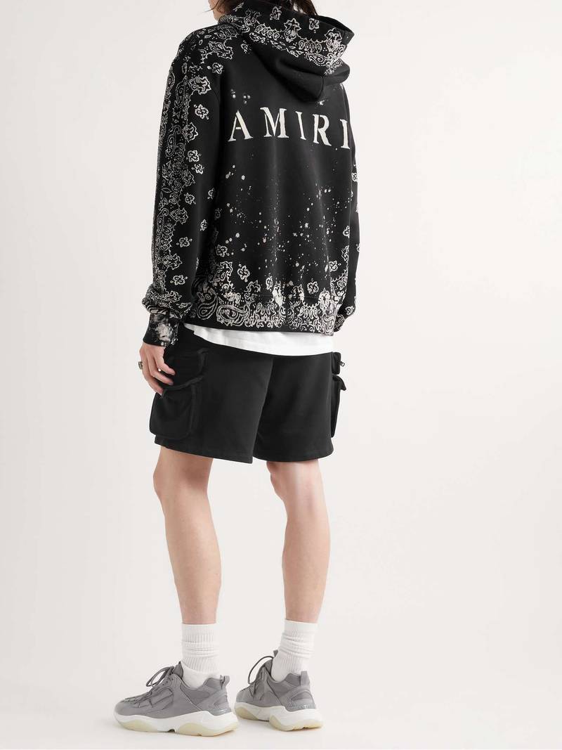 AMIRI Printed Bleached Cotton-Jersey Hoodie outlook