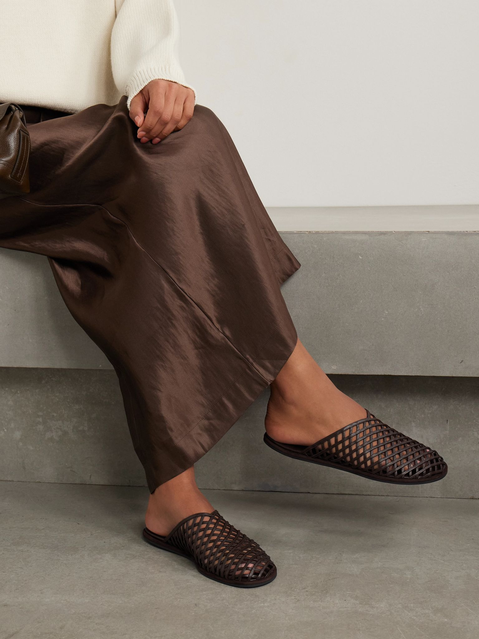 Atik leather slippers Dark brown - 2