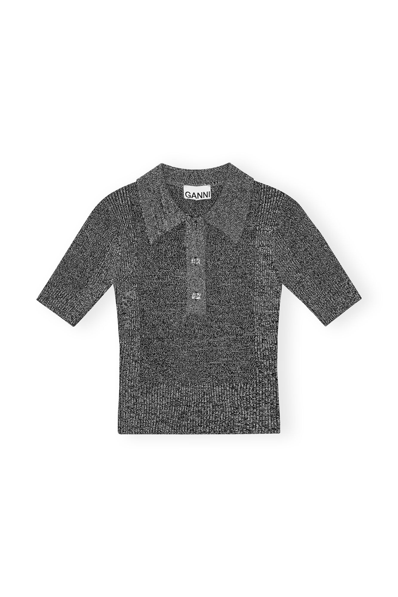 GREY MELANGE RIB POLO - 6