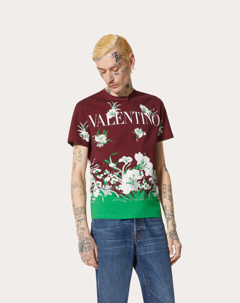 CREWNECK COTTON T-SHIRT WITH STREET FLOWERS TULIPOP PRINT 3