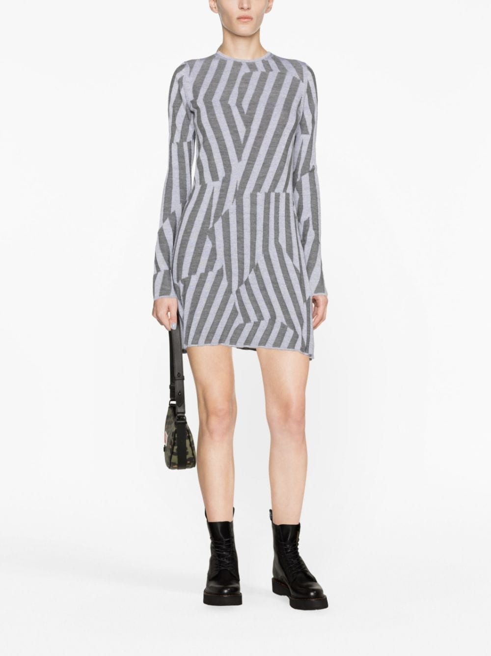 geometric knit minidress - 2