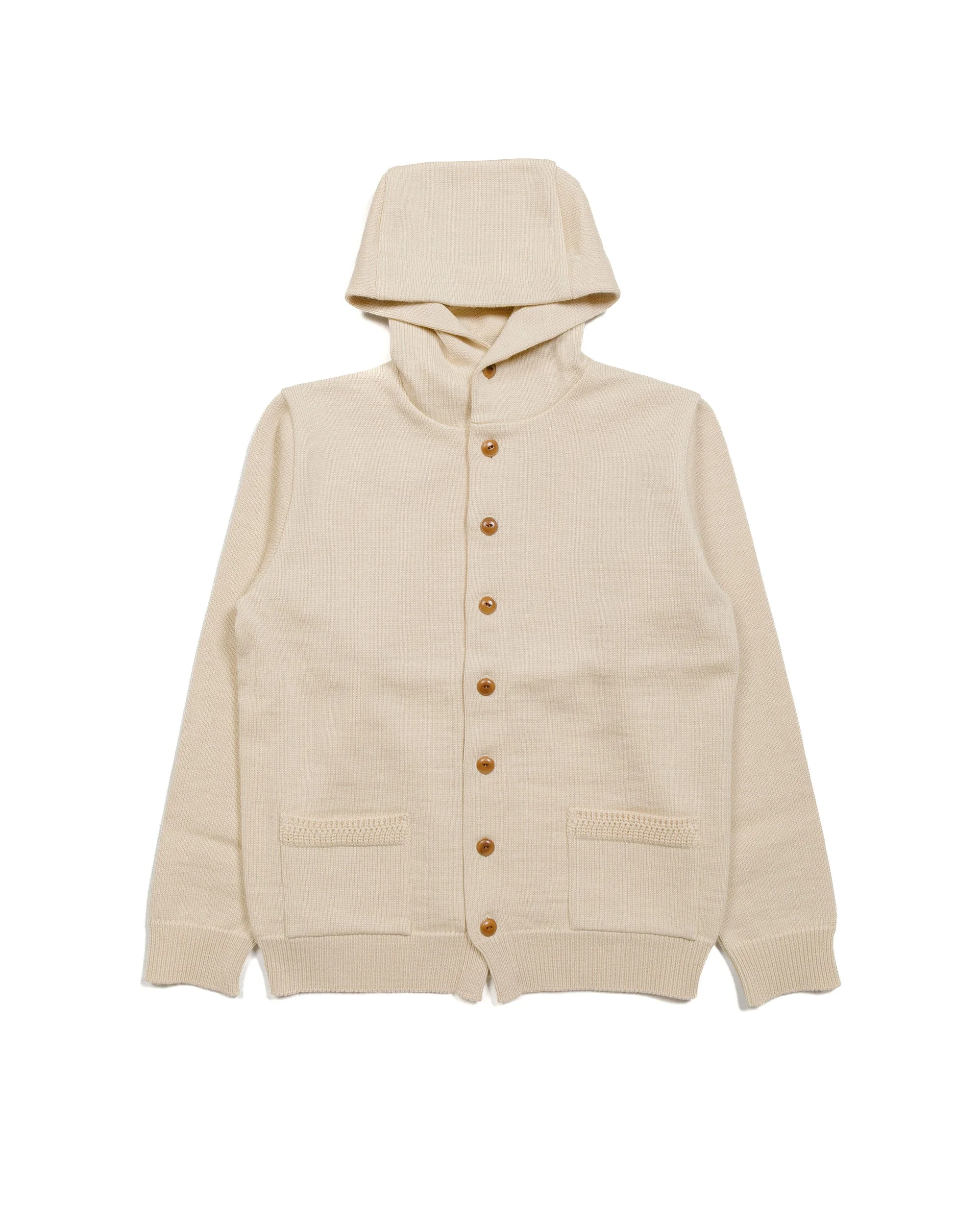 MC23107 30s Hooded Knit Sweater Ecru - 1