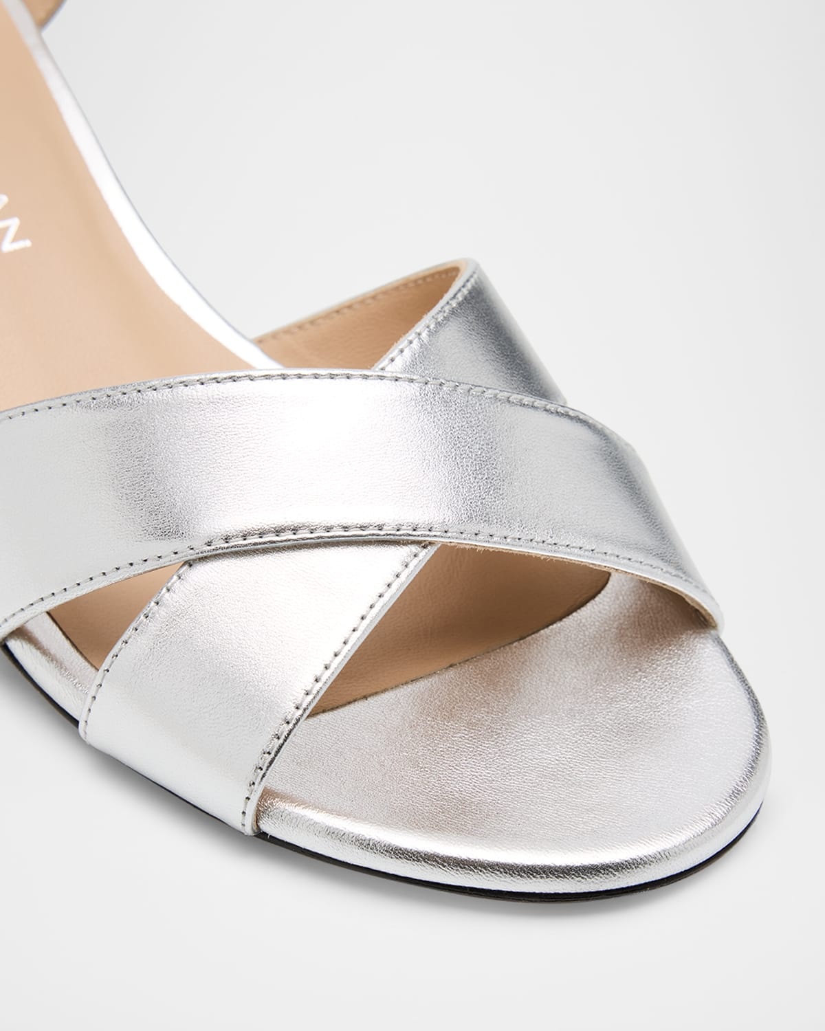 Dayna Metallic Leather Crisscross Sandals - 6