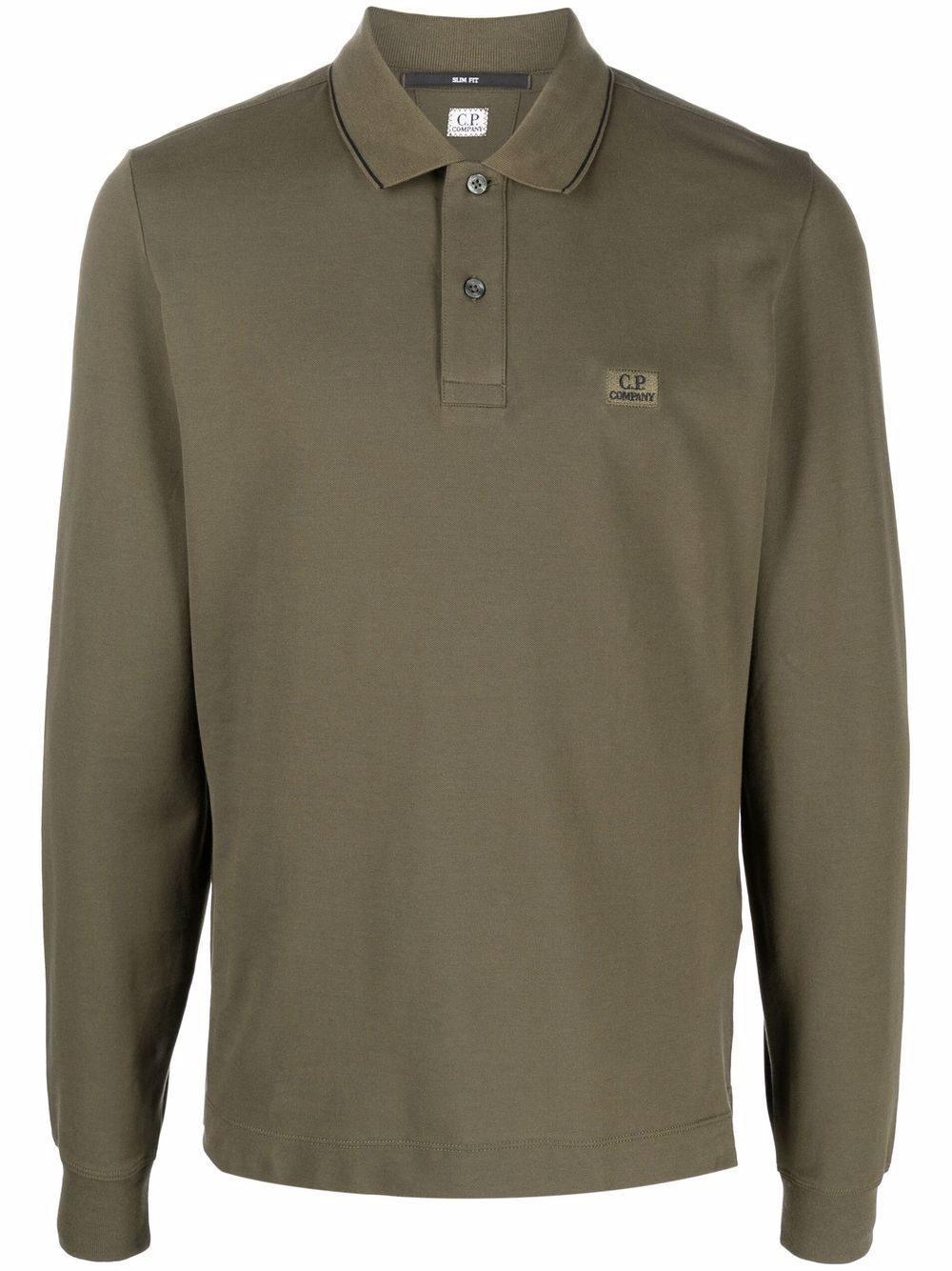 embroidered-logo longsleeved polo shirt - 1