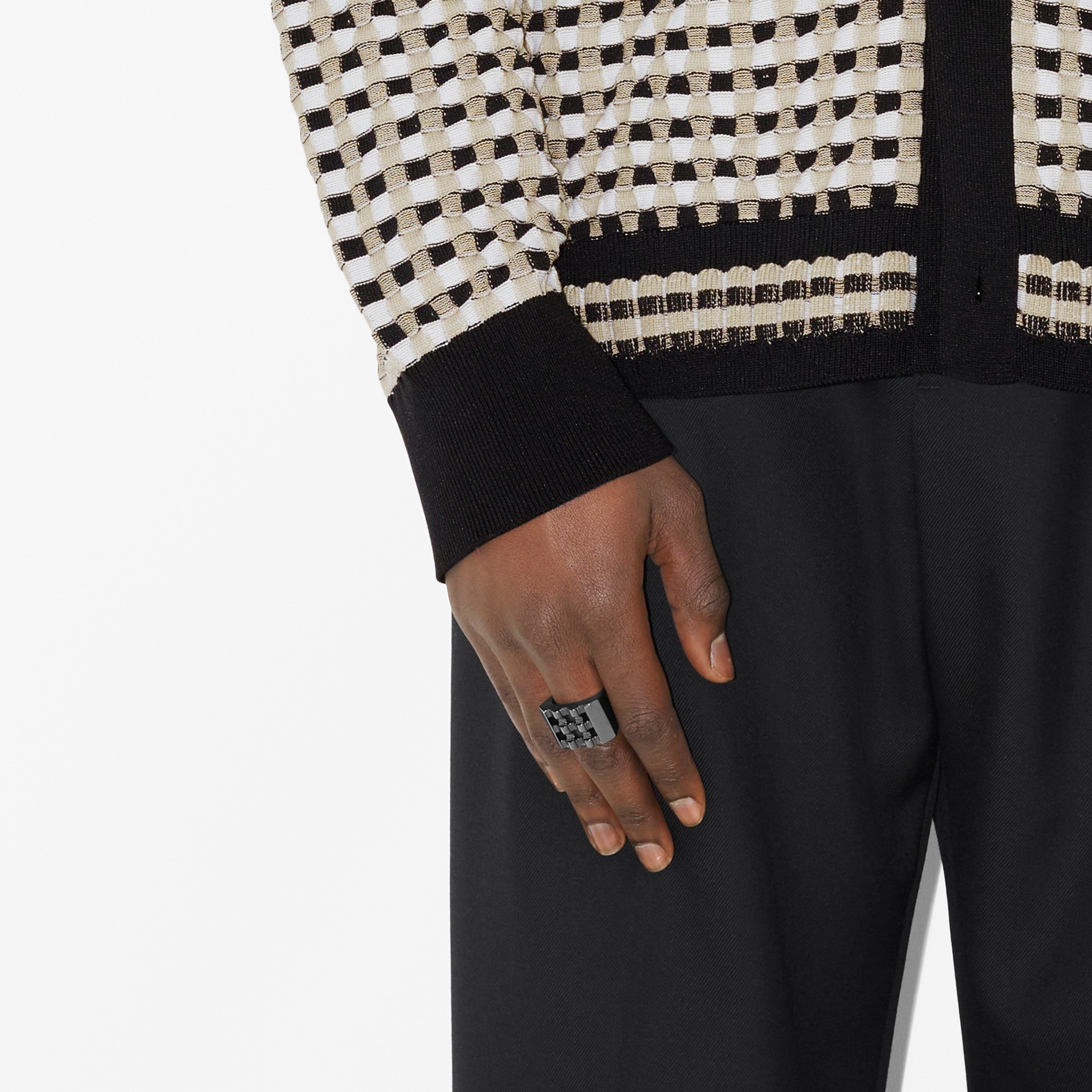 Check Ruthenium-plated Signet Ring - 3