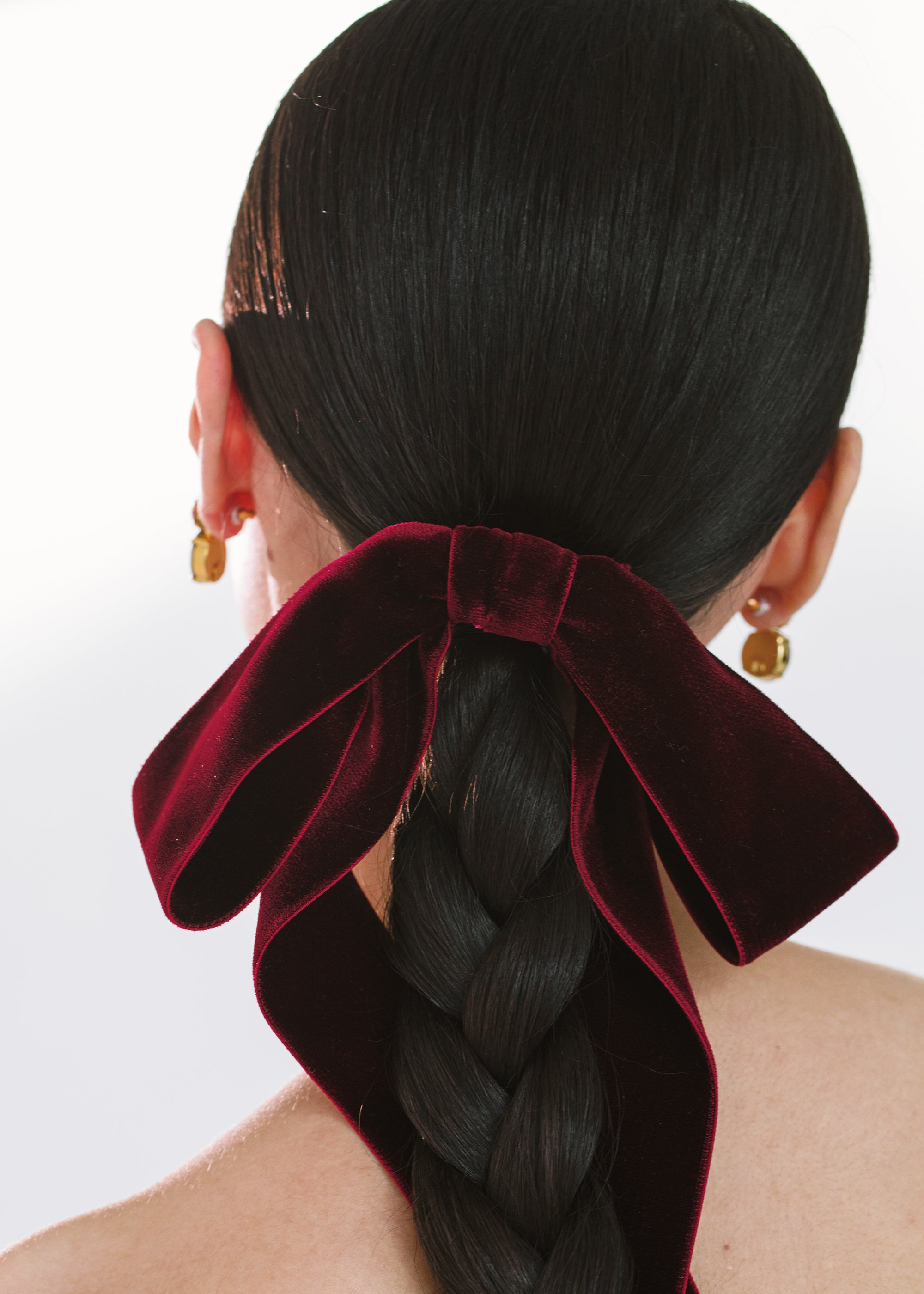 Adley Velvet Bow Barrette - 3