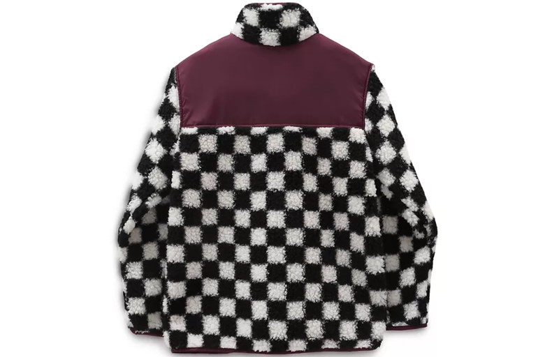 Vans (WMNS) Vans Casual Polar Fleece Sports Jacket Black White Colorblock VN0A5LJ3705 outlook