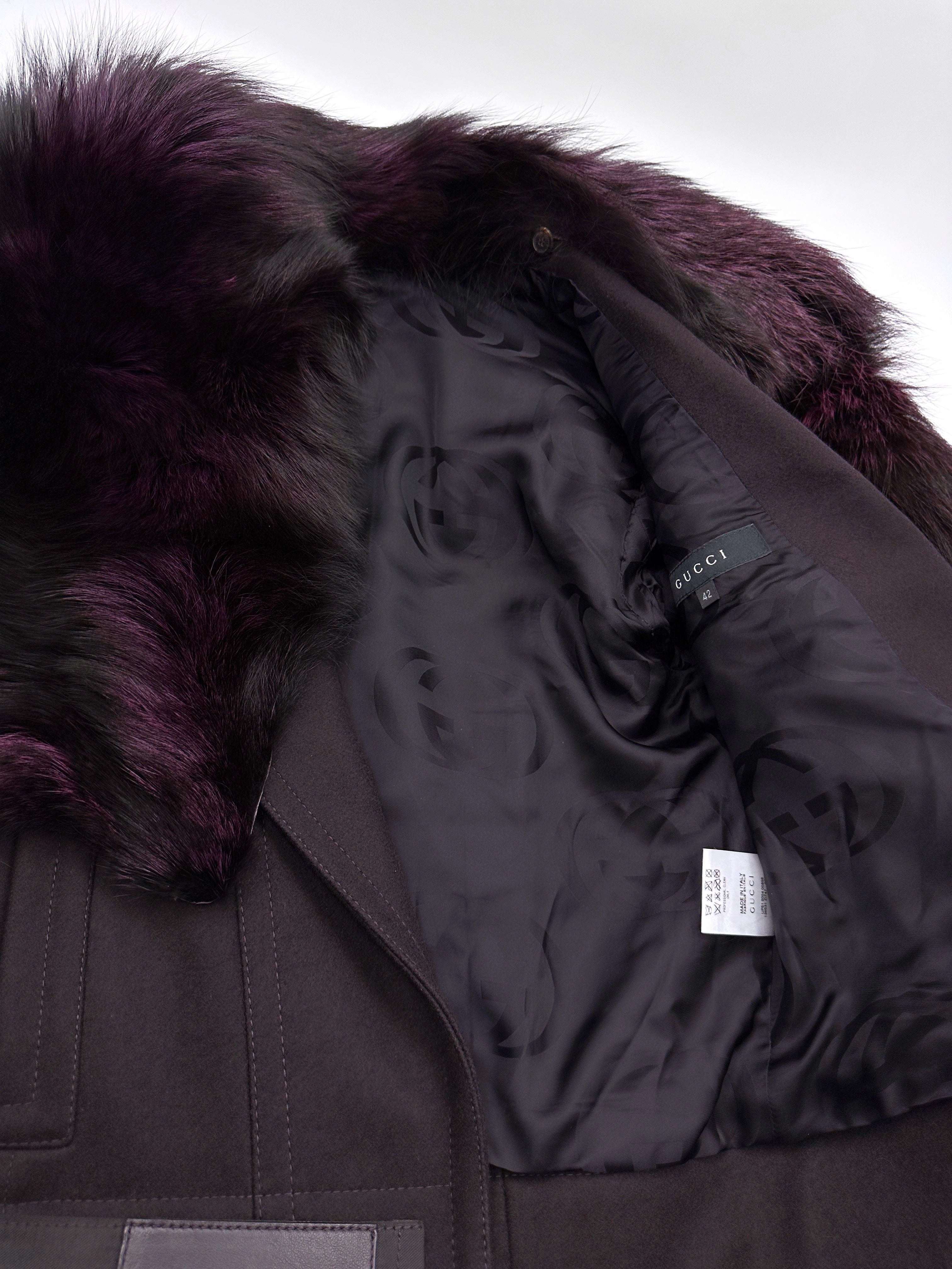 GUCCI STATEMENT Gucci Fall 2004 Tom Ford Purple Fox Fur Stole