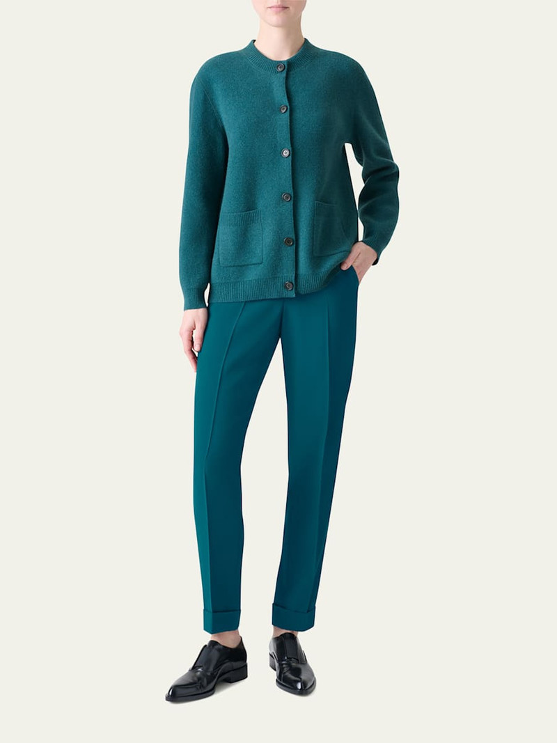 AKRIS Chris Crepe Tapered-Leg Cuffed Pants outlook