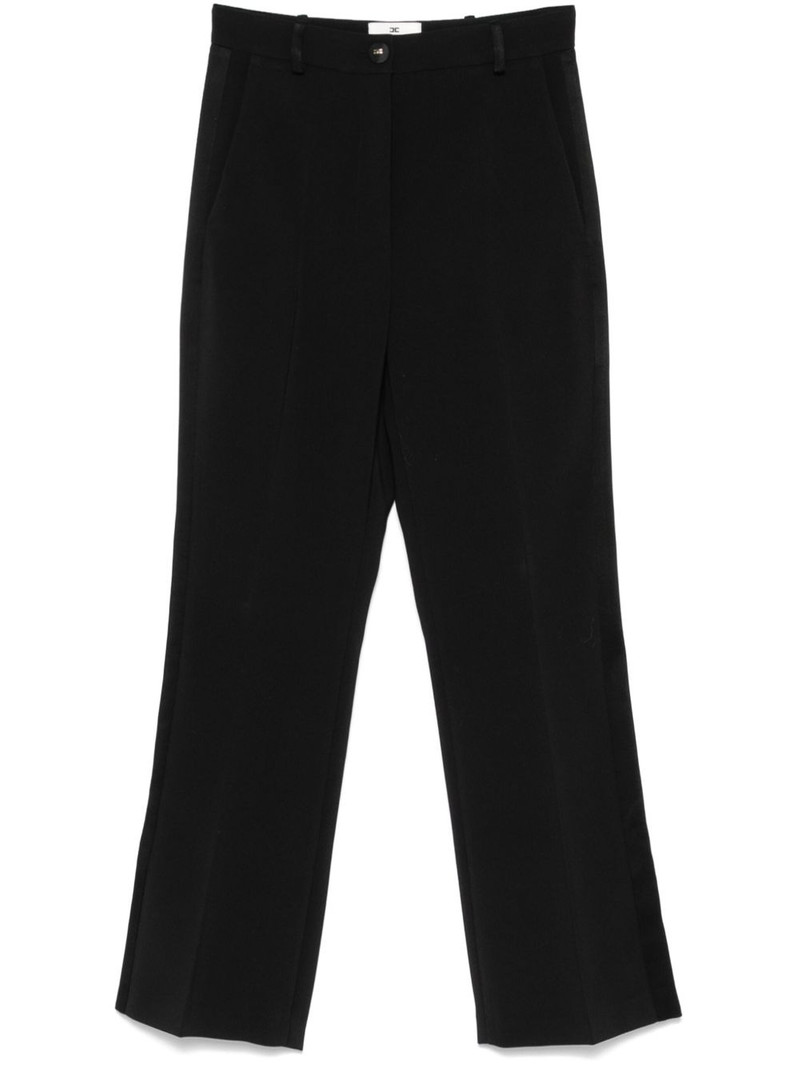 satin-trim crepe trousers 1