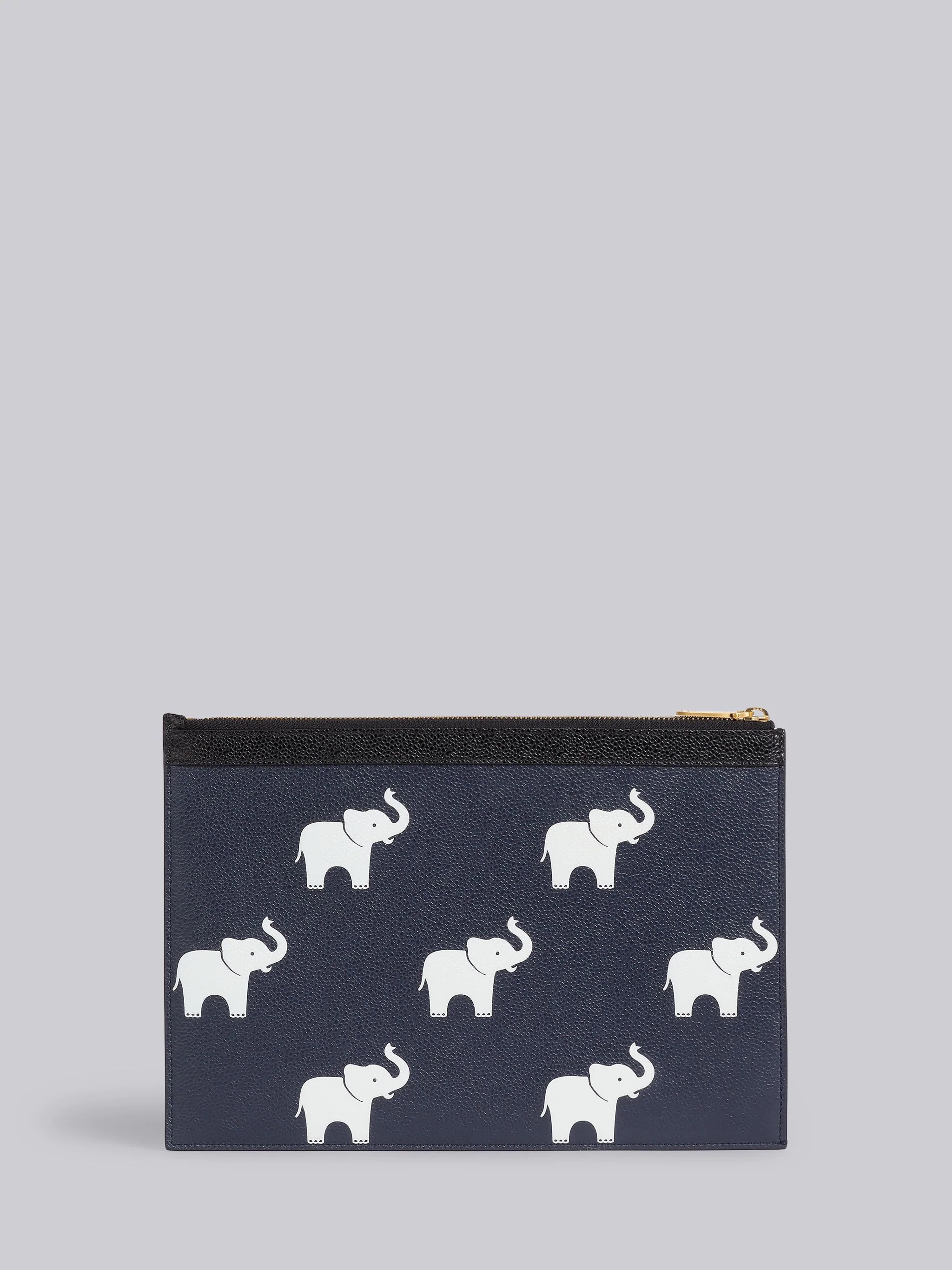 Navy Pebbled 3D Elephant Print Small Document Holder - 2