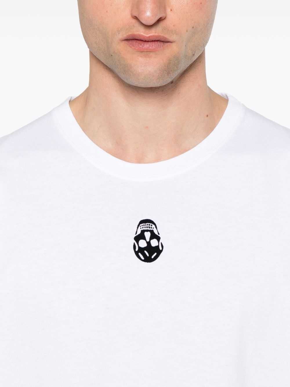 flocked-skull T-shirt - 4