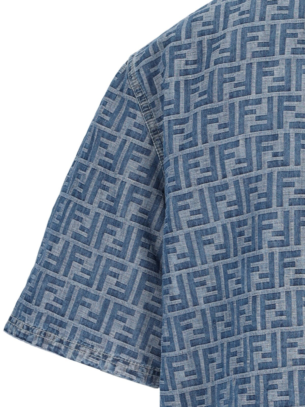 'FF' CHAMBRAY DENIM CROP ZIP JACKET - 4