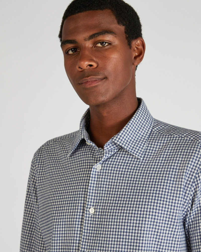 Regular fit cotton flannel shirt 4