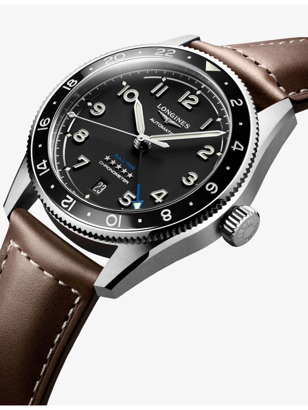 L3.802.4.53.2 Spirit Zulu Time Ceramic Bezel Stainless-Steel Automatic Watch - 2