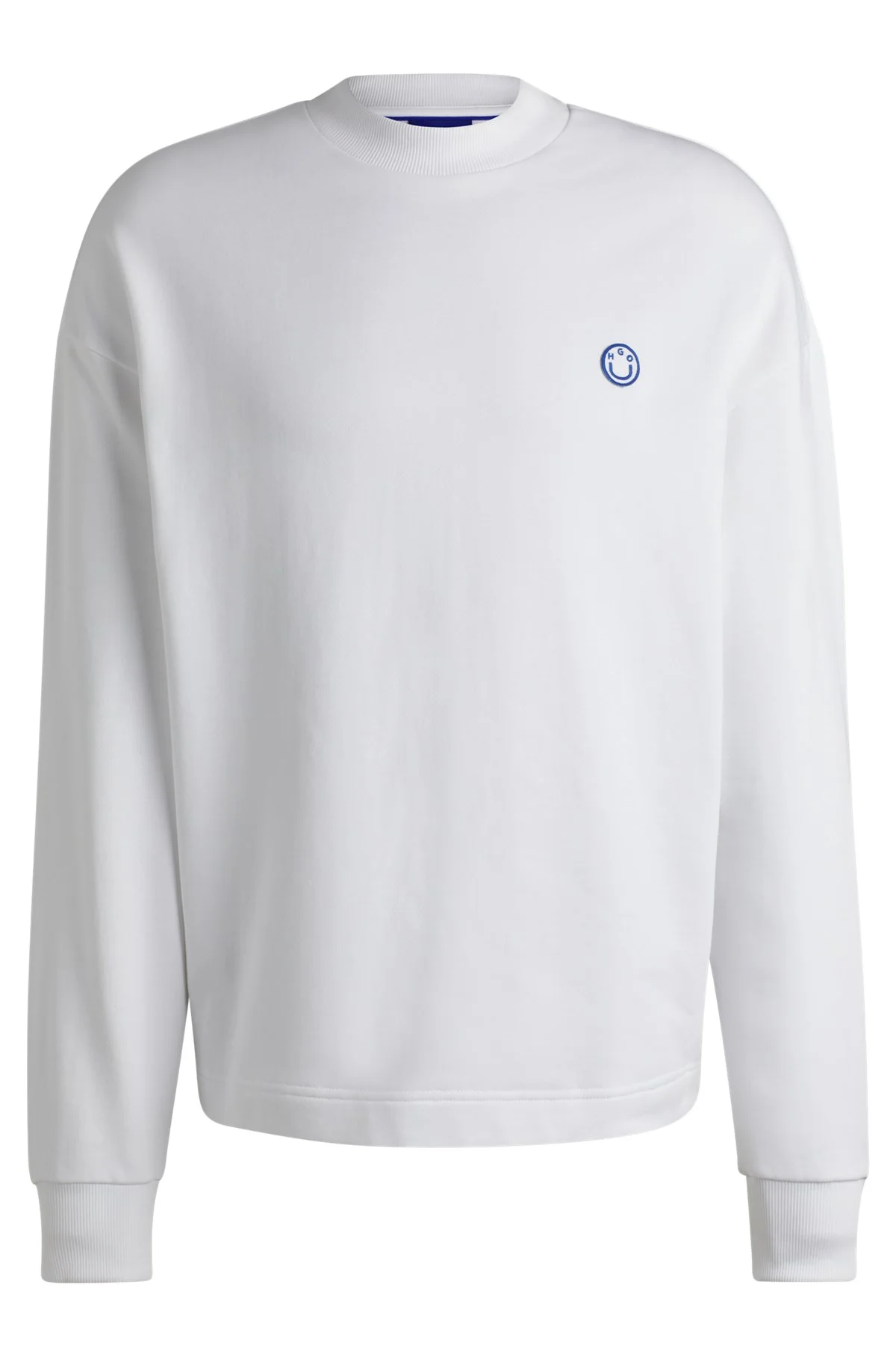 COTTON-TERRY SWEATSHIRT WITH HAPPY HUGO LOGO PATCH - 1