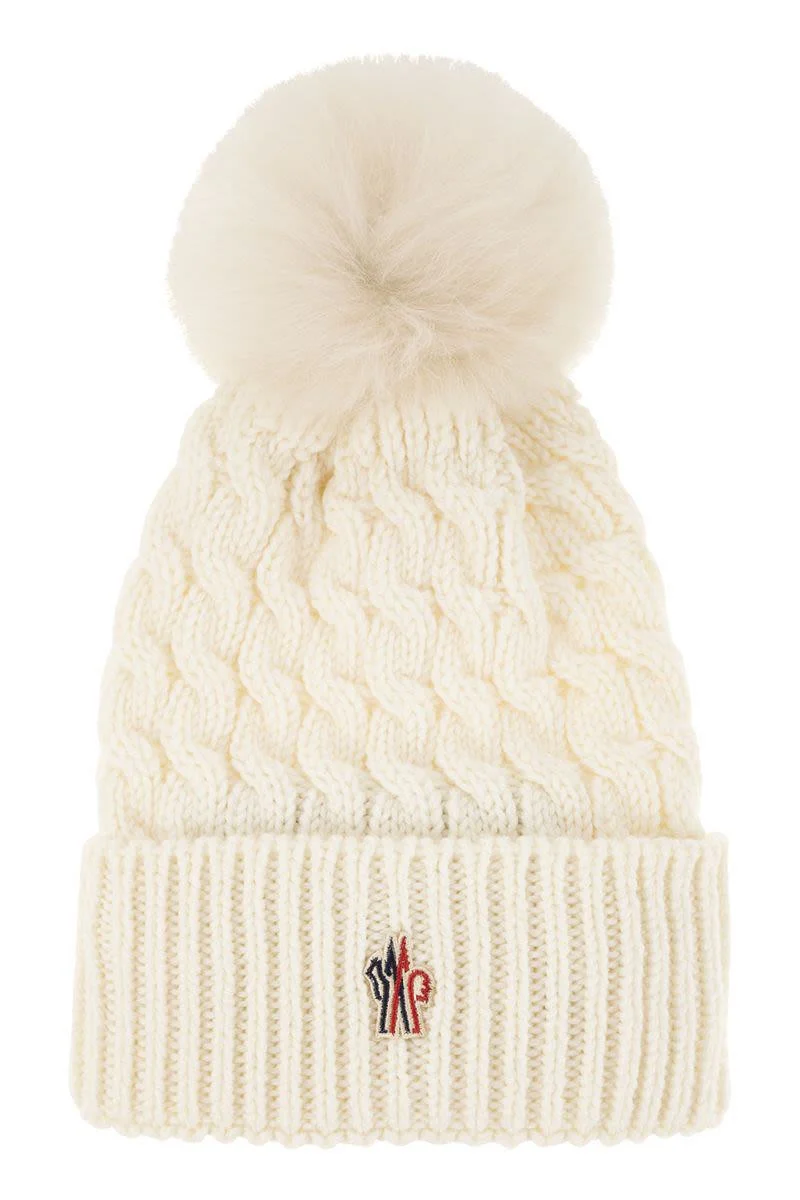 Moncler Grenoble Wool Hat With Pom Pom - 1