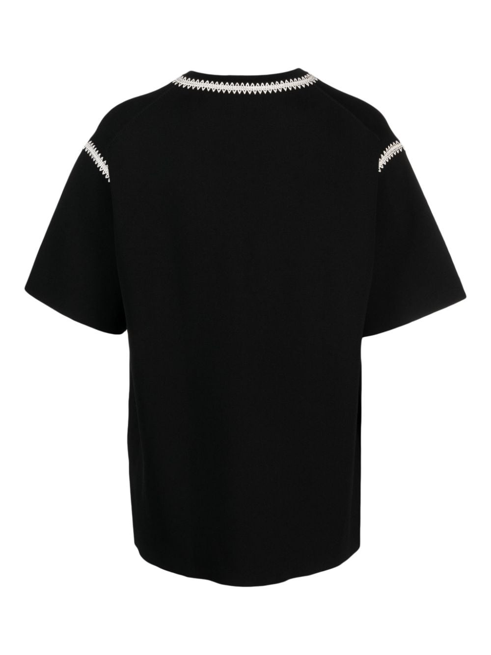 crochet-trim crew-neck T-shirt - 2