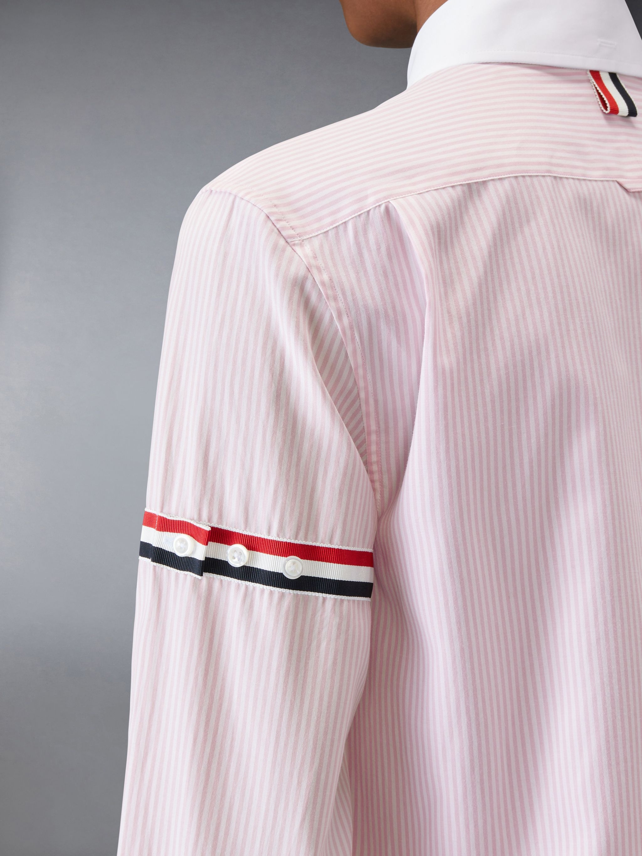 Cotton Silk Armband Point Collar Shirt - 5