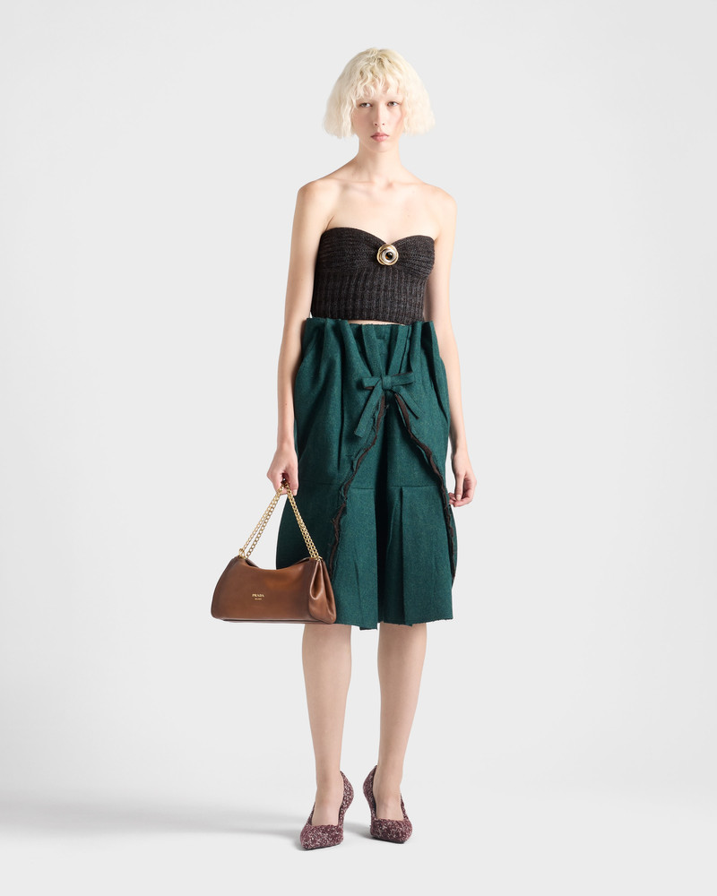 Prada Wool and cashmere bandeau top with brooch outlook