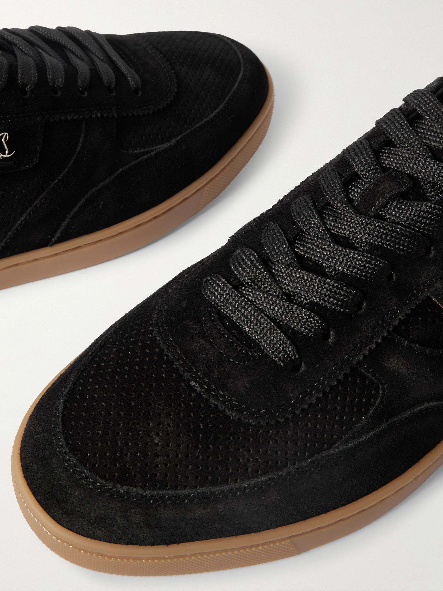 Tutti Rui Perforated Suede Sneakers Black - 5
