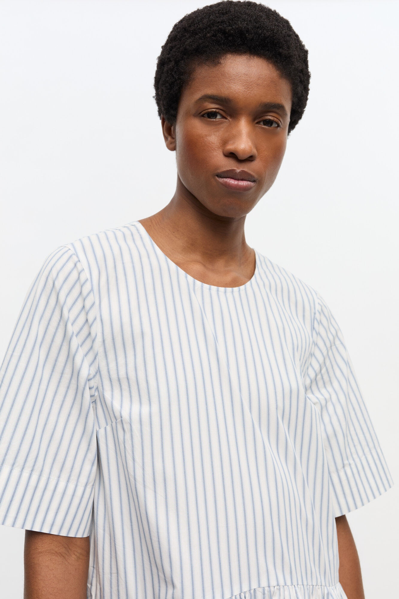 STRIPED ORGANIC COTTON MINI DRESS - 4