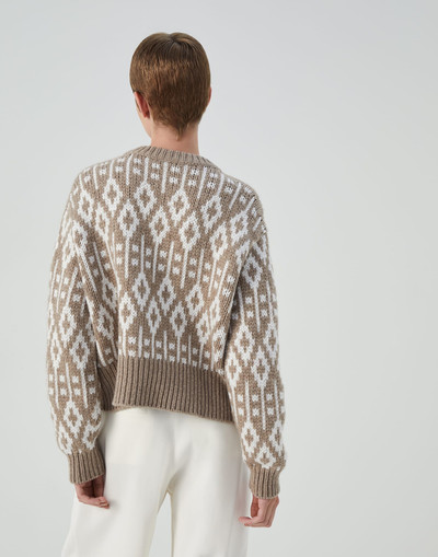 Brunello Cucinelli Dazzling Vintage Jacquard sweater in cashmere feather yarn outlook