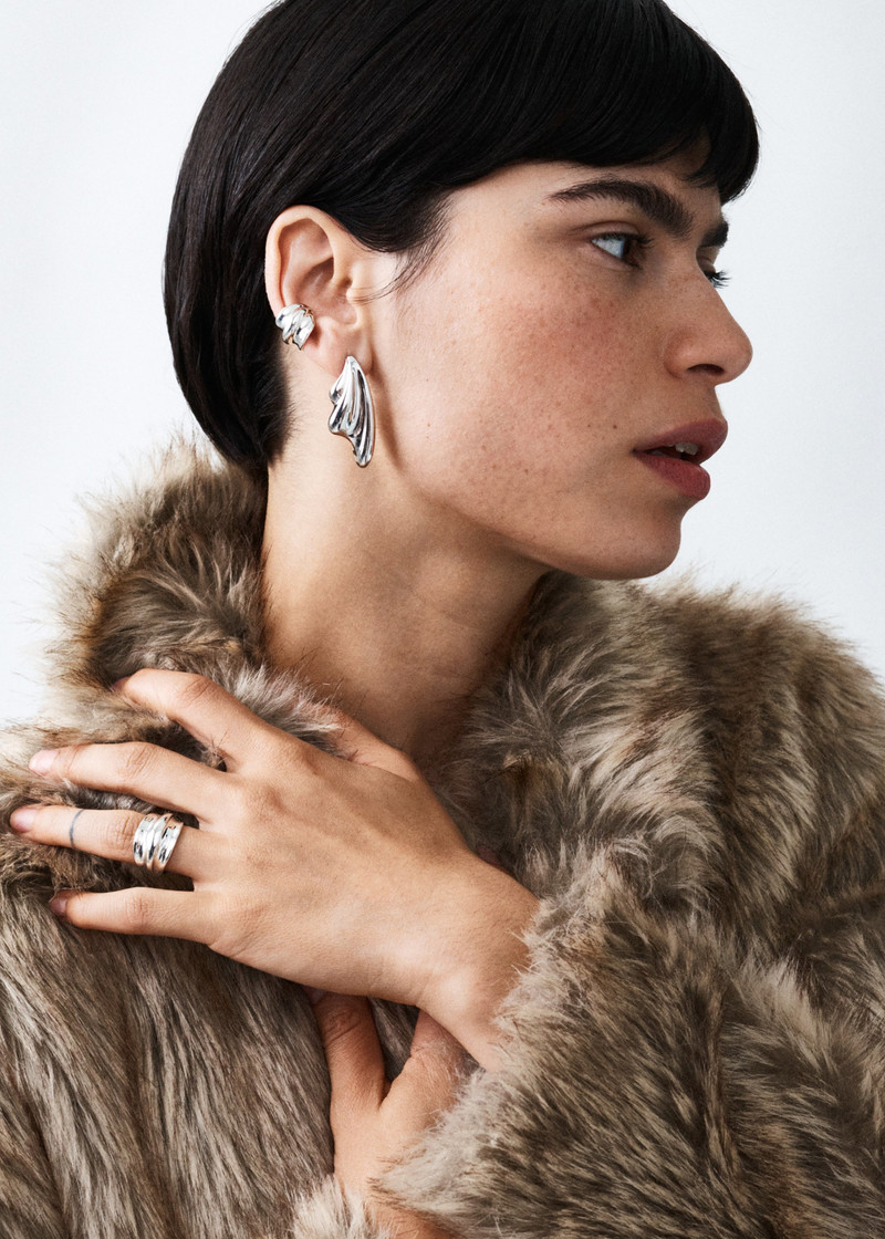 Otiumberg Statement Wave Earrings - Silver 3