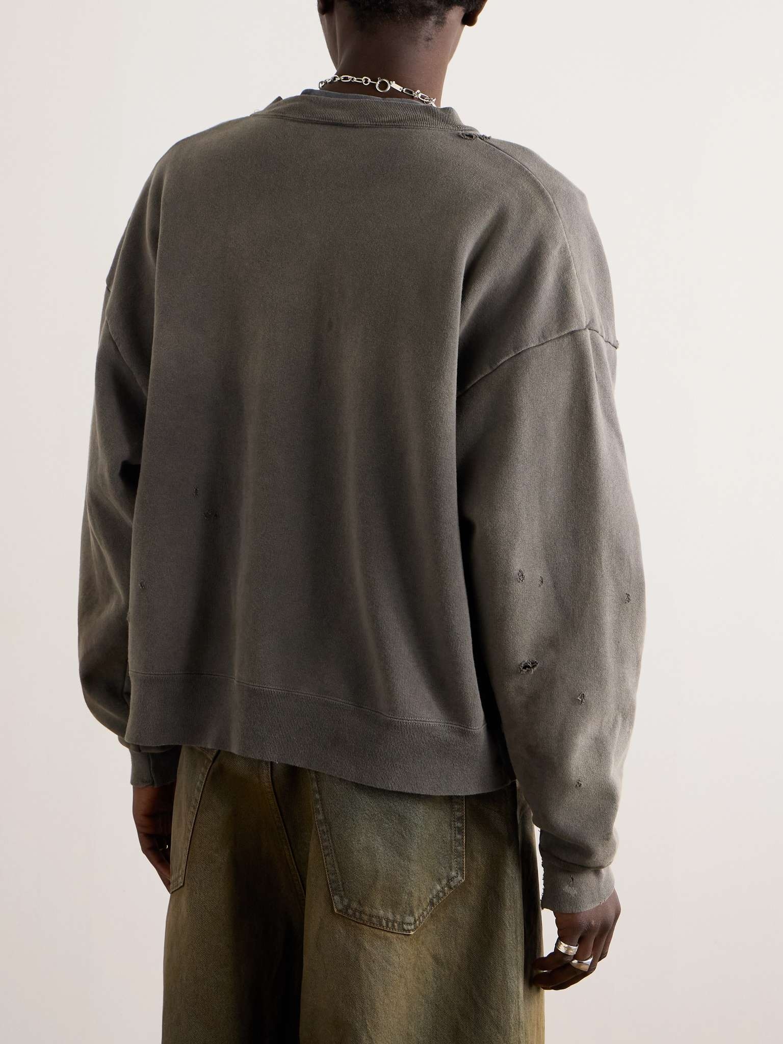 Distressed Cotton-Jersey Bomber Jacket - 3